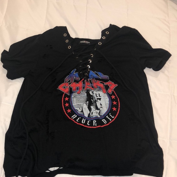 Metal chicks lace up tee - Picture 1 of 2